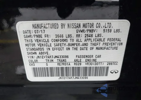 2018 Infiniti Q50 3.0T Luxe из США, поврежденный, VIN JN1EV7AR7JM433096